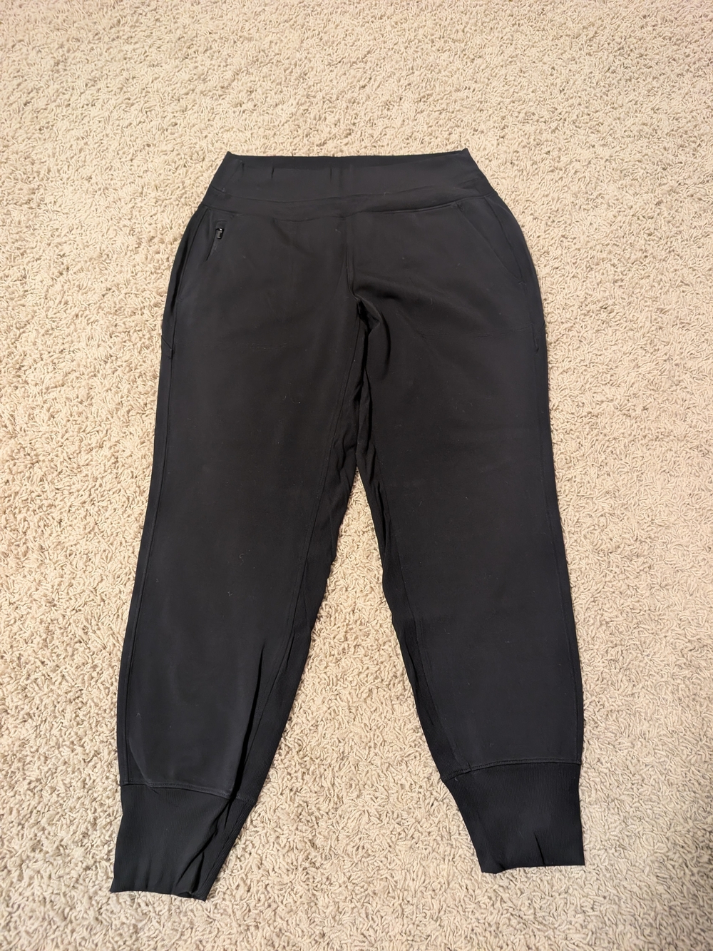 Athleta Black Tapered Jogger Track Pants with Zip Pocket